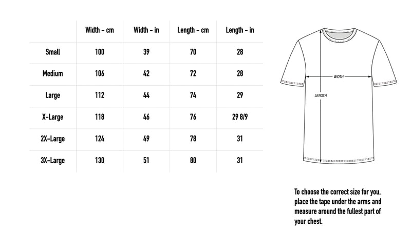 Size chart for Haus Of Thug Tee - Black (Sol's)